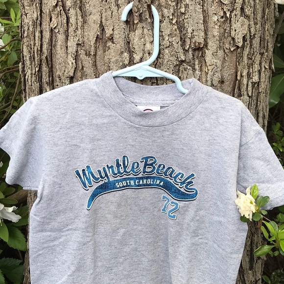 Myrtle Beach South Carolina Short Sleeves Gray Tee Delta Pro Weight Boys S 6/8 - Picture 4 of 10